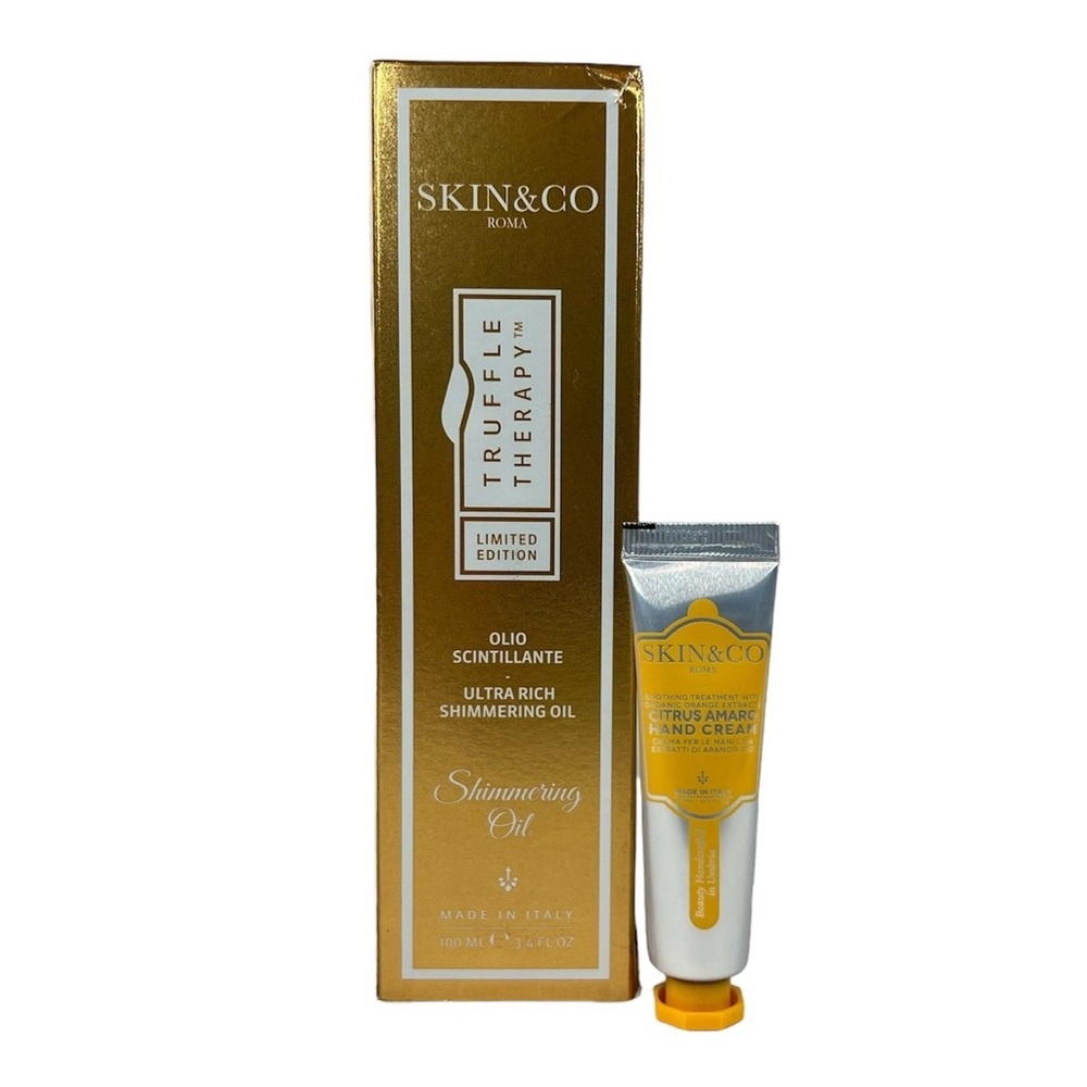 Skin & Co Limited Ed Truffle Therapy Shimmering Body Oil Citrus Amaro Hand Cream